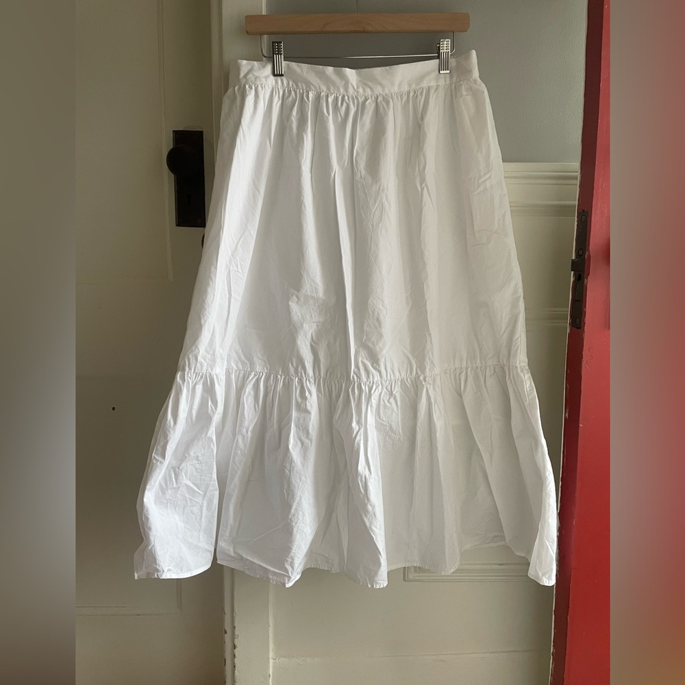 NWOT White Tiered Cotton Maxi Skirt